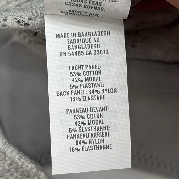 Aerie Holiday grey best lace waffle longline bralette‎ size Medium NWT - Picture 6 of 12